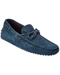 Tod's Tods Gommini Suede Driver - Blue