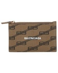 Balenciaga - Bb Monogram Coated Canvas Card Holder - Lyst