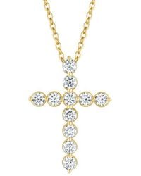 Lab Grown Diamonds - 14K 2.00 Ct. Tw. Lab-Grown Diamond Cross Pendant - Lyst