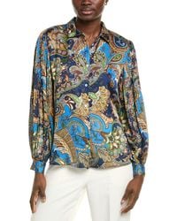 Tahari - Pleated Sleeve Blouse - Lyst
