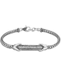 John Hardy - Silver 0.30 Ct. Tw. Diamond Asli Classic Chain Station Bracelet - Lyst