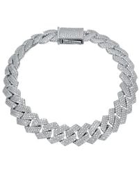 Genevive Jewelry - Rachel Glauber Plated Cz Cuban Link Bracelet - Lyst