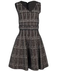 Prada - Plaid Knee-Length Flared Dress, Size It (Authentic Pre-Loved) - Lyst