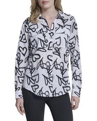 DKNY - Printed Roll Tab Shirt - Lyst