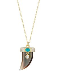 Sphera Milano - Dnu 0 Units Sold 14K Over Pearl Cz Horn Necklace - Lyst