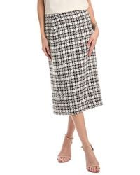 St. John - Plaid Wool-Blend Pencil Skirt - Lyst