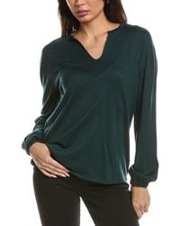 Forte - Split Neck Silk & Cashmere-Blend Sweater - Lyst