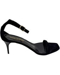 Saint Laurent - Suede Lexi 65 Ankle Strap Sandal (Authentic Pre-Loved) - Lyst