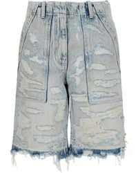 Givenchy - Distressed Denim Short - Lyst