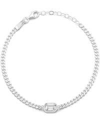 Glaze Jewelry - Silver Cz Curb Chain Bracelet - Lyst