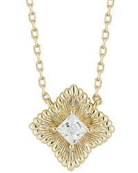 Glaze Jewelry - 14K Plated Cz Clover Necklace - Lyst