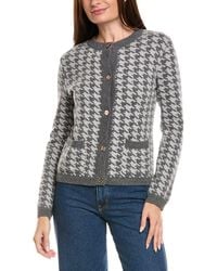 Kier + J - Kier + J Houndstooth Wool & Cashmere-Blend Cardigan - Lyst