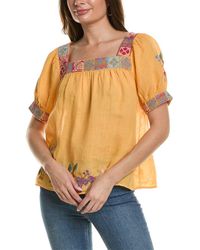 Johnny Was - Petunia Square Neck Park Blouse - Lyst