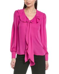 Cece - Ruffle Tie V-Neck Top - Lyst