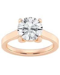 Lab Grown Diamonds - 14K Rose 3.00 Ct. Tw. Lab-Grown Diamond Solitaire Engagement Ring - Lyst