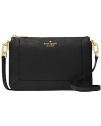 Kate Spade - Lena Pebbled Leather Double Compartment Crossbody - Lyst
