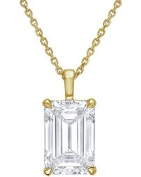 Diana M. Jewels - 14K 8.00 Ct. Tw. Lab-Grown Diamond Solitaire Pendant - Lyst