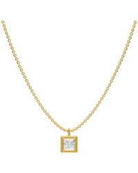 Lab Grown Diamonds - 18K Plated 1.50 Ct. Tw. Lab-Grown Diamond Necklace - Lyst
