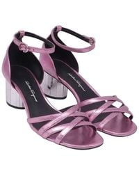 Ferragamo - Leather Mirrored-Heel Sandal (Authentic Pre-Loved) - Lyst