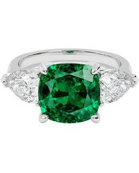 VOWE - 14K 6.40 Ct. Tw. Lab-Grown Diamond & Lab-Grown Emerald Ring - Lyst