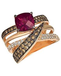 Le Vian - Gladiator 14K Rose 3.39 Ct. Tw. Diamond & Rhodolite Cocktail Ring - Lyst