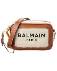 Balmain - Logo Canvas & Leather Crossbody - Lyst