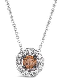 Le Vian - Le Vian Chocolate Solitaire 14K 0.52 Ct. Tw. Diamond Pendant Necklace - Lyst