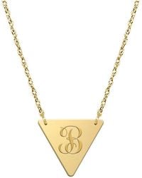 Jane Basch - 14k Script Initial Triangle Necklace (a-z) - Lyst