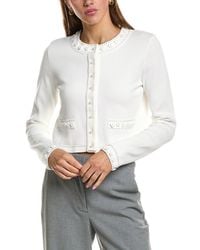 Endless Rose - Flower & Pearl Trim Knit Cardigan - Lyst