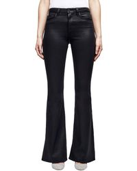 L'Agence - Bell High-rise Flare Jean Noir Coated Jean - Lyst
