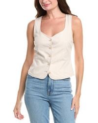 Michael Stars - Honey Linen-Blend Button Vest - Lyst