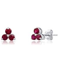 MaxColor - 14K 0.35 Ct. Tw. Lab-Grown Ruby Studs - Lyst