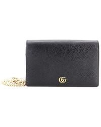 Gucci - Leather Petite Gg Marmont Chain Wallet Mini (Authentic Pre-Loved) - Lyst