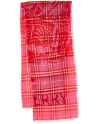 Burberry - Check Wool & Silk-Blend Scarf - Lyst
