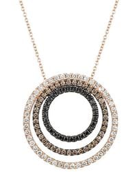 Le Vian - Le Vian Le Vian Exotics 14k Rose Gold 1.40 Ct. Tw. Diamond Circle Pendant Necklace - Lyst