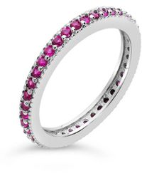 Sterling Forever - Silver Cz Eternity Ring - Lyst