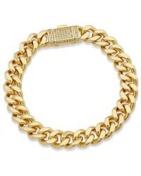 Savvy Cie - 18K Plated Curb Link Bracelet - Lyst