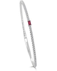 Sabrina Designs - 14k 0.54 Ct. Tw. Diamond & Ruby Baguette Bangle Bracelet - Lyst