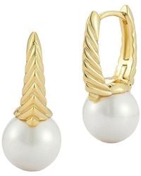 Chloe and Madison - 14k Over Silver 10mm Pearl Earrings - Lyst
