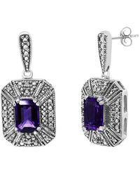 Haus of Brilliance - 2.60 Ct. Tw. Diamond & Amethyst Stud Earring - Lyst
