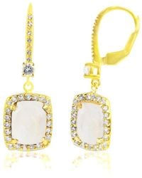MaxColor - 18K Over 6.20 Ct. Tw. Moonstone Dangle Earrings - Lyst