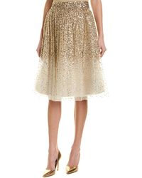 Alice + Olivia Catrina Silk-trim Midi Skirt - Yellow