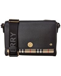 Burberry - Note Medium Vintage Check & Leather Shoulder Bag - Lyst