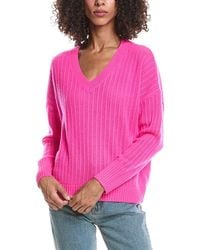 Brodie Cashmere - Demi Ladder V-Neck Cashmere Sweater Neck - Lyst