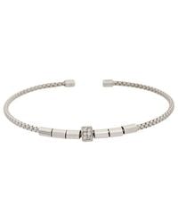 Meshmerise - 18K Plated 0.07 Ct. Tw. Diamond Bangle Bracelet - Lyst