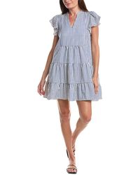 Cece - Ruffle Tiered Seersucker Mini Dress - Lyst