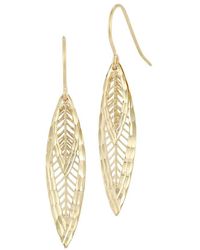 Ember Fine Jewelry - 14k Leaf Drop Earrings - Lyst