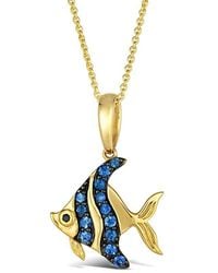 Le Vian - Le Vian Beautiful Creations 14K 0.26 Ct. Tw. Diamond & Sapphire Pendant Necklace - Lyst