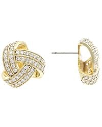 Rivka Friedman - 18K Plated Cz Knot Earrings - Lyst