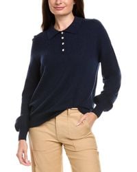 Kier + J - Kier + J Wool & Cashmere-Blend Oversized Polo Sweater - Lyst